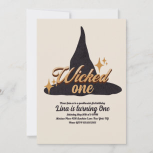 Invitation Chapeau de sorcière pour un premier anniversaire H