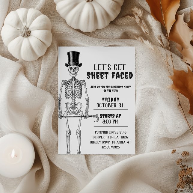 Invitation Chapeau Haut Skeleton Let's Get Sheet F (Créateur téléchargé)