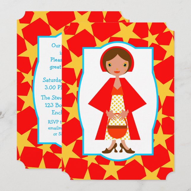 Invitation Chapeau rouge (Devant / Derrière)