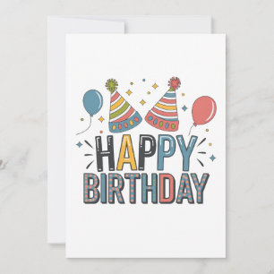 Invitation Chapeaux de fête d'anniversaire joyeux