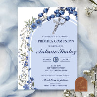 Chapelet de fleur sauvage bleu marine Première Sai