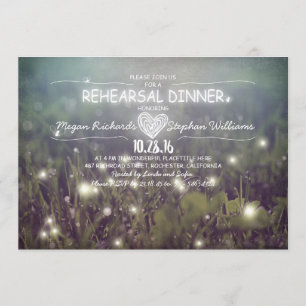 Invitation chapelet de lumières lucioles répétition rustique 