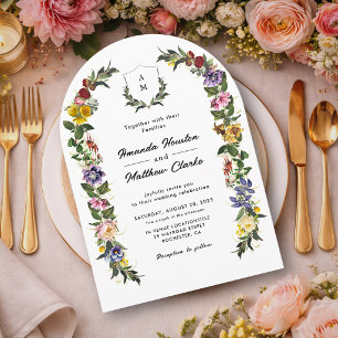 Invitation Chapelle de mariage à monogramme floral vintage fa