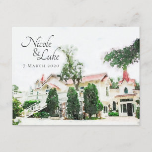 Invitation Chapelle de mariage de l'île Tybee, date à sauvega