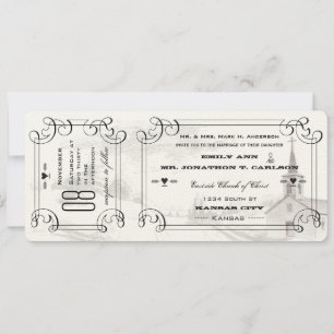 Invitation Chapelle romantique Country Road Mariage de billet