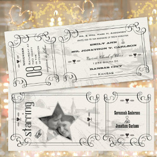 Invitation Chapelle romantique Country Road Mariage de billet