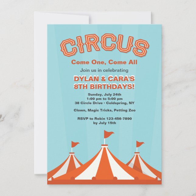 Invitation chapiteaux de cirque (Devant)