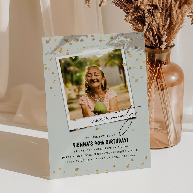 Invitation Chapitre 90 Amusement moderne Photo 90e anniversai (Créateur téléchargé)