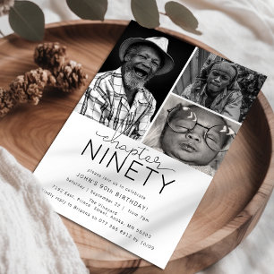 Invitation Chapitre 90 Collage de photos d'anniversaire 90 an