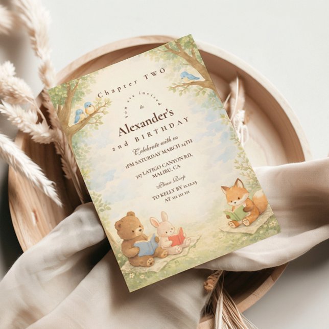 Invitation Chapitre deux anniversaire Little Reader (Créateur téléchargé)