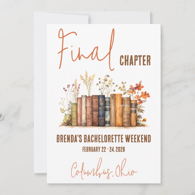 Invitation Chapitre final, Réserver Bachelorette Thématique W (Devant)