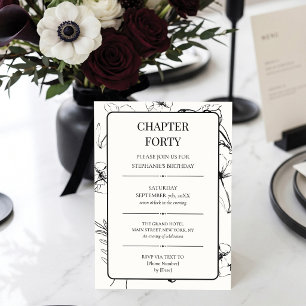 Invitation Chapitre Quarante Noir et Blanc 40e Anniversaire