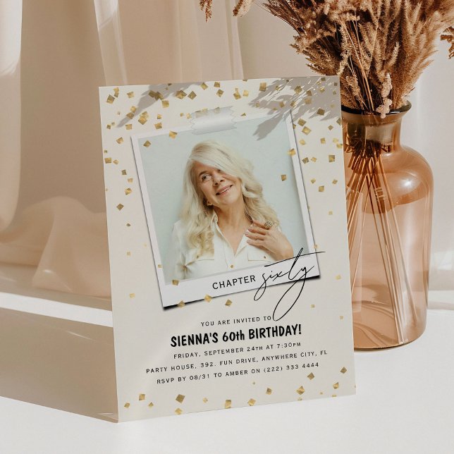 Invitation Chapitre Soixante Amusement Photo moderne 60e anni (Créateur téléchargé)