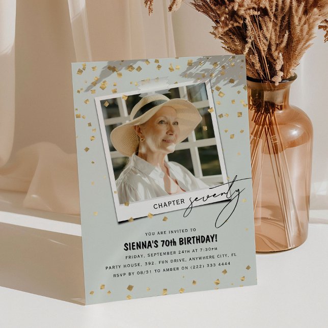 Invitation Chapitre Soixante-dix Fun Photo moderne 70e annive (Créateur téléchargé)