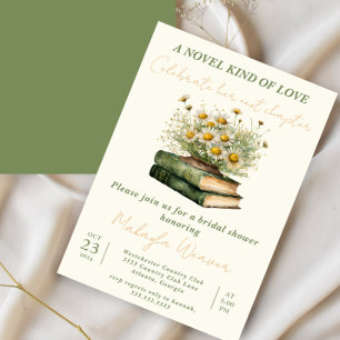Invitation Chapitre suivant Boho Livre Lover Floral nuptiale