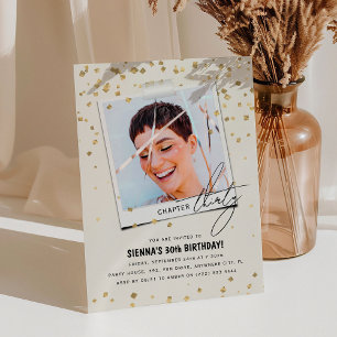 Invitation Chapitre Trente Photo Moderne Fun 30e Anniversaire