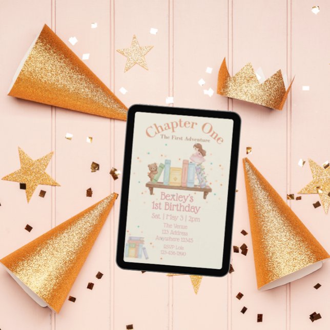 Invitation Chapitre un, Première Aventure, Fille du 1er Anniv (Créateur téléchargé)