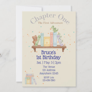 Invitation Chapter One, First Adventure, 1st Birthday