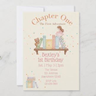 Invitation Chapter One, First Adventure, 1st Birthday Girl