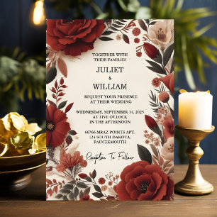Invitation Chaque Rustic Fiesta Floral Rose espagnol Mariage