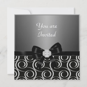 Invitation charbon Élégant anniversaire Fête