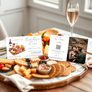 Invitation Charcuterie Commission Couples Douche QR Code Phot