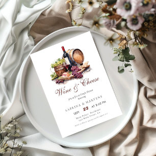 Invitation Charcuterie Commission Vin & Fromage Couple Douche