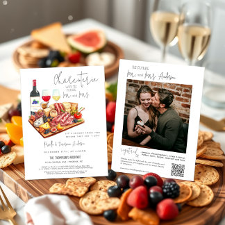 Invitation Charcuterie Commission Vin Fromage Couples Douche