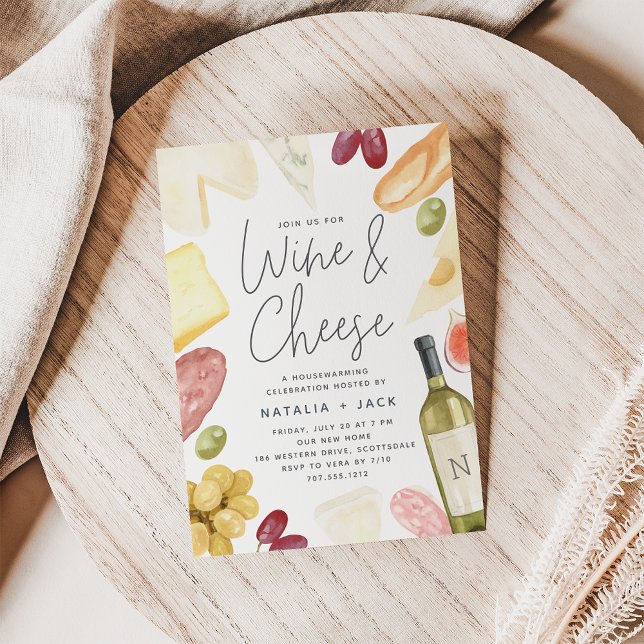 Invitation Charcuterie Fête du Ménage au vin et au fromage (Créateur téléchargé)