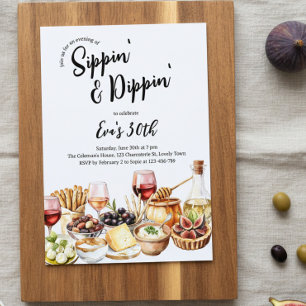 Invitation Charcuterie pour siroter et tremper pour un annive