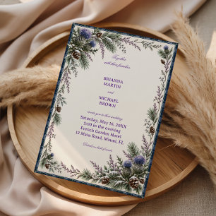 Invitation Chardons des Highlands en Fleur d'Hiver