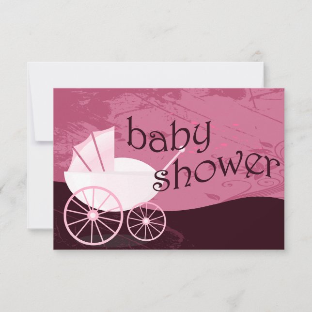 Invitation chariot baby shower (Devant)