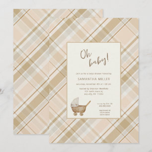 Invitation Chariot de bébé à couche neutre