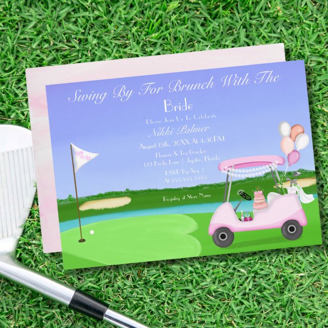 Invitation Chariot de golf de mariage Déjeuner de fête de dou (Créateur téléchargé)