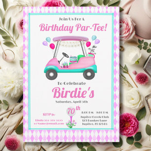 Invitation Chariot de golf élégant pour femmes pour 70e anniv