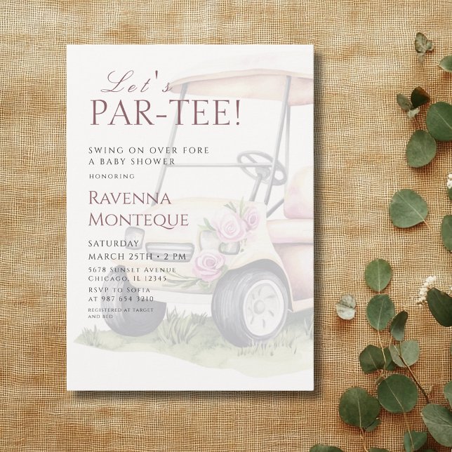 Invitation Chariot de golf pour jardin pour une fête de Par-T (Créateur téléchargé)