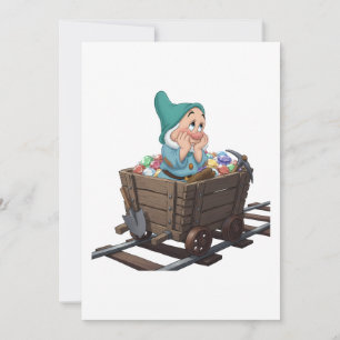 Invitation Chariot minier de Blanche-Neige timide en art diam