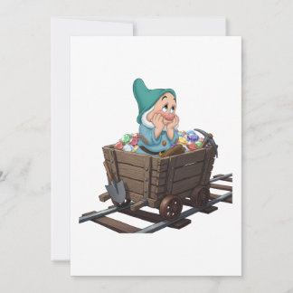 Invitation Chariot minier de Blanche-Neige timide en art diam