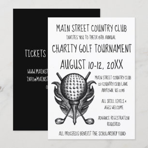 Invitation Charity Golf Tournoi Sporting Event Ball Clubs