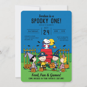 Invitation Charlie Brown et Gang Halloween 1er anniversaire