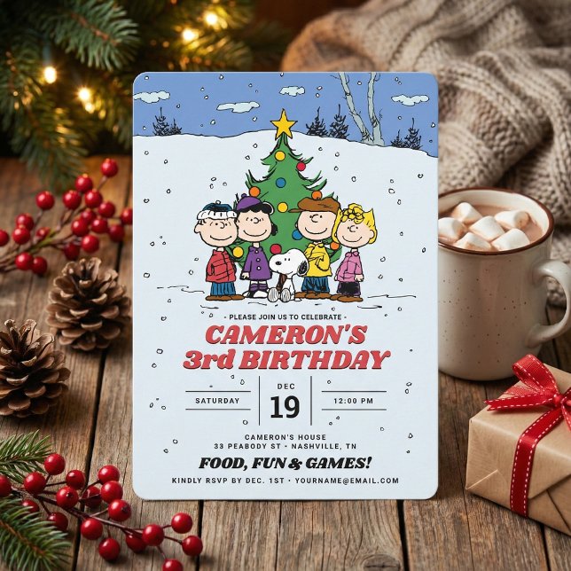 Invitation Charlie Brown et ses amis Anniversaire d'hiver (Créateur téléchargé)