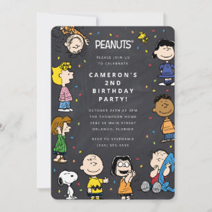 Invitation Charlie Brown & Gang Chalkboard Confetti Anniversa