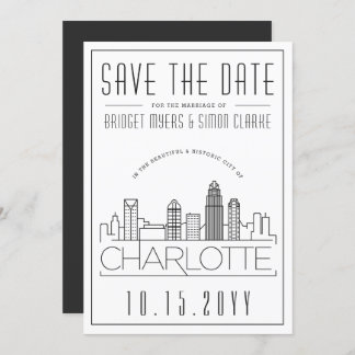 Invitation Charlotte Mariage | Skyline stylisée Enregistrer l