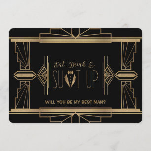 Invitation Charm Great Gatsby VOUS SEREZ MON MEILLEUR HOMME