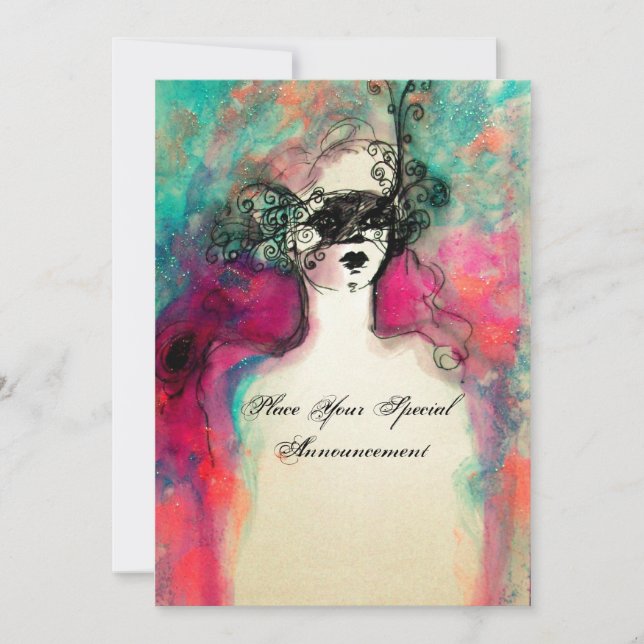 Invitation CHARM MONOGRAM , Sweet 16 Soirée de Mascarade (Devant)
