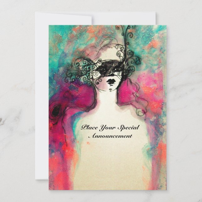 Invitation CHARM MONOGRAM , Sweet 16 Soirée de Mascarade (Devant)