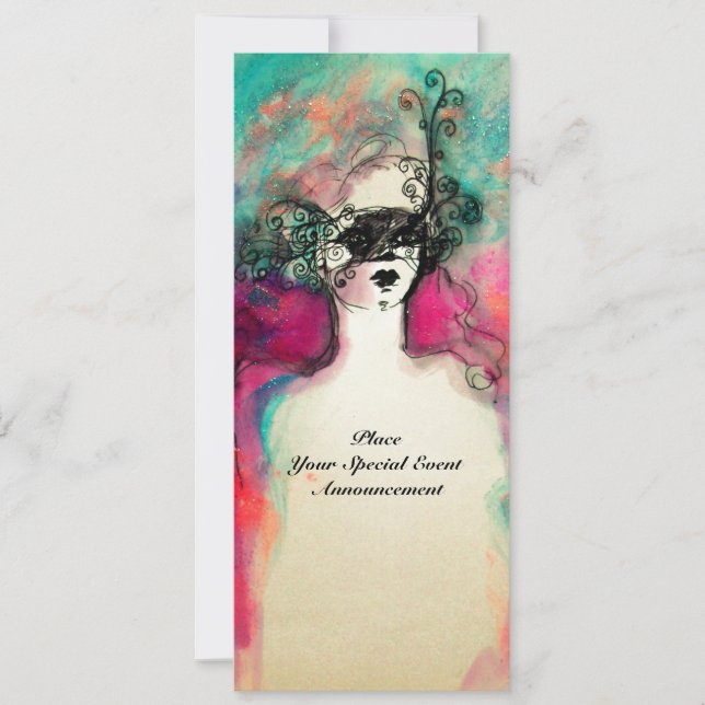 Invitation CHARM MONOGRAM Sweet 16 Soirée Mascarade, Champagn (Devant)
