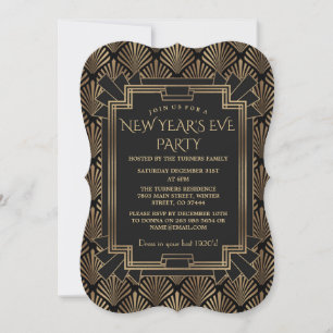 Invitation Charm Roaring 20's Great Gatsby fête du Nouvel An