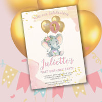 Charmant BUDGET Rose Eléphant Premier anniversaire