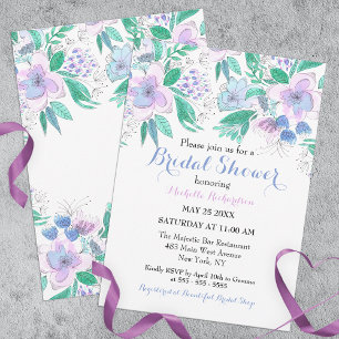 Invitation Charmant Elégant aquarelle Fête des mariées floral